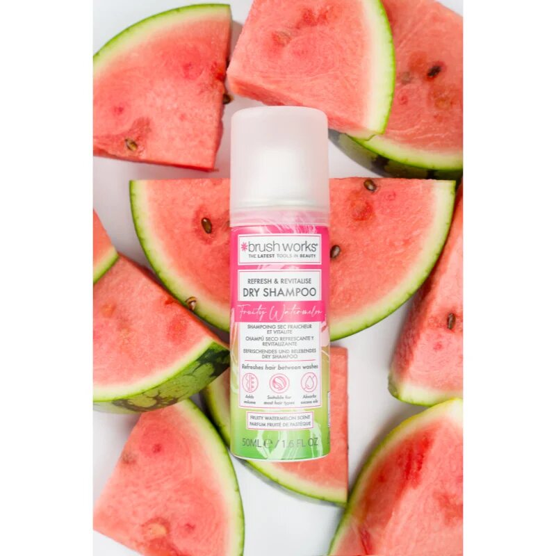 Brushworks Refresh & Revitalise Watermelon Dry Shampoo suchý šampon 50 ml