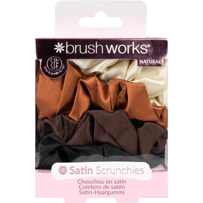 Brushworks Satin Scrunchies Natural gumičky do vlasů
