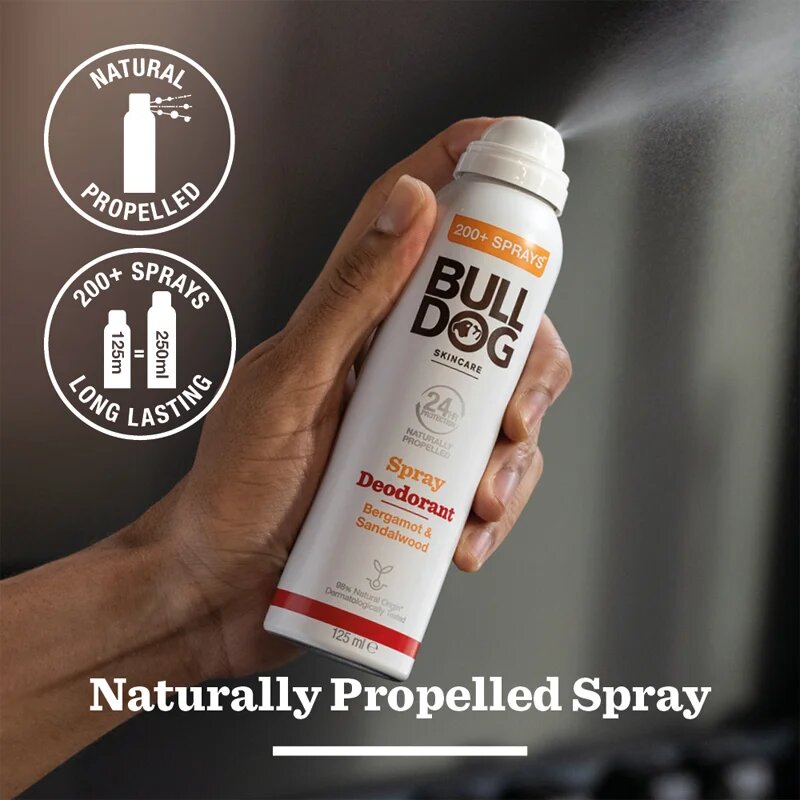 Bulldog Bergamot &Sandalwood Spray Deodorant deodorant ve spreji bez obsahu hliníku 125 ml