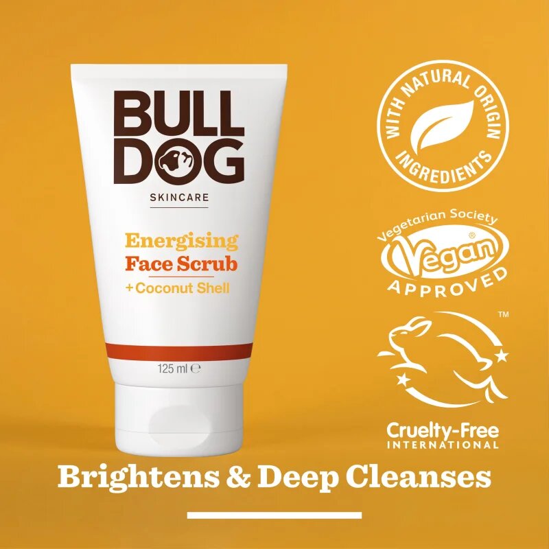 Bulldog Energising Face Scrub osvěžující peeling na obličej pro muže 125 ml