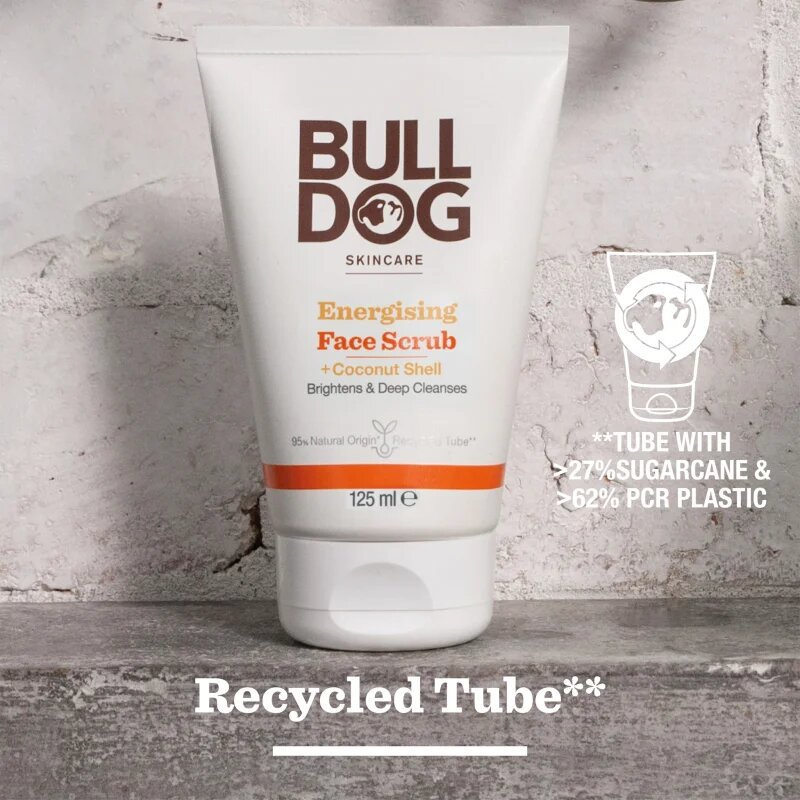 Bulldog Energising Face Scrub osvěžující peeling na obličej pro muže 125 ml