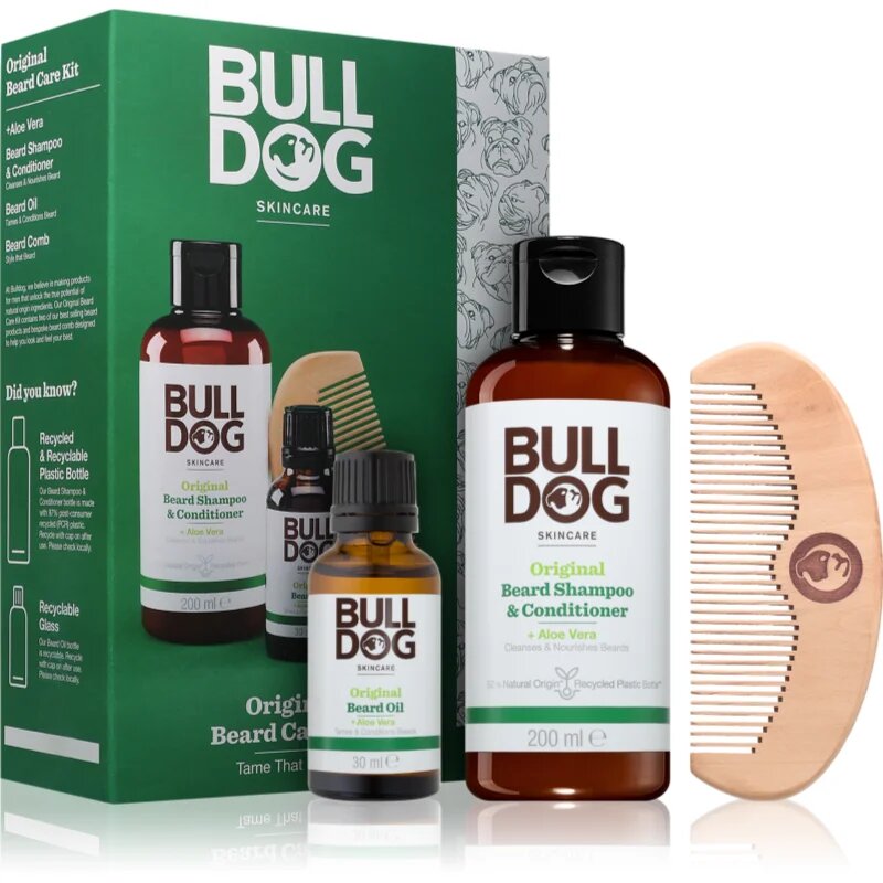 Bulldog Original Beard Care Kit dárková sada pro muže Peach Wood 104 cm