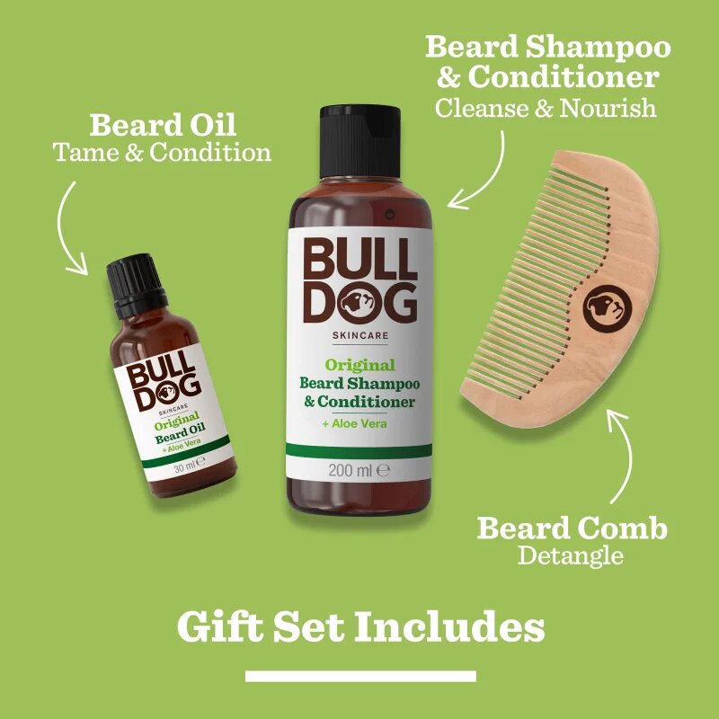 Bulldog Original Beard Care Kit dárková sada pro muže Peach Wood 104 cm