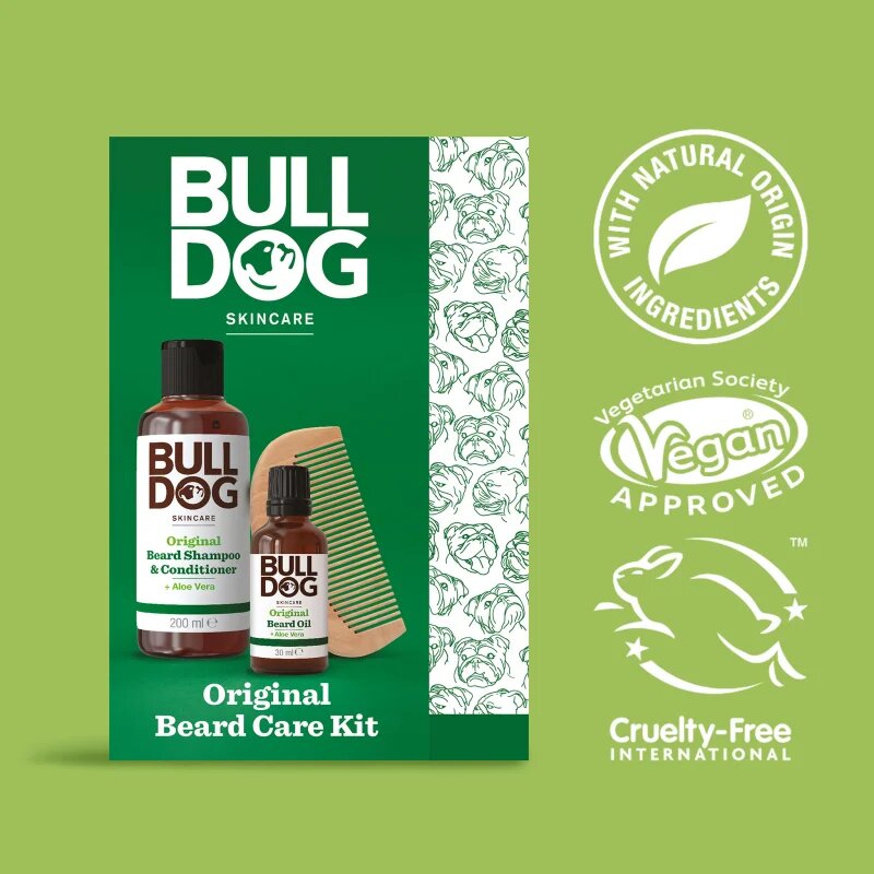 Bulldog Original Beard Care Kit dárková sada pro muže Peach Wood 104 cm