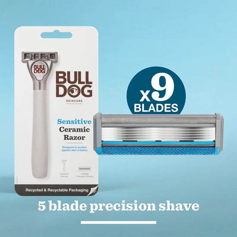 Bulldog Sensitive Ceramic Razor holicí strojek + náhradní břity 9 ks