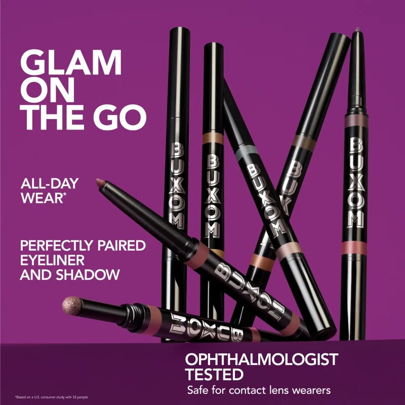 Buxom FLIP SIDE DUAL-ENDED EYELINER & SHADOW krémové oční stíny a linky v tužce odstín Burgundy Bestie 0.78 g