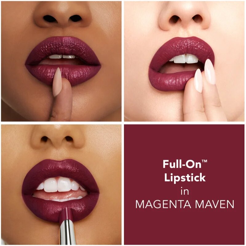 Buxom FULL-ON™ PLUMPING SATIN LIPSTICK krémová rtěnka se zvětšujícím efektem odstín Magenta Maven 2.5 ml