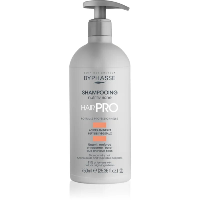 BYPHASSE Hair Pro vyživující šampon pro suché vlasy 750 ml