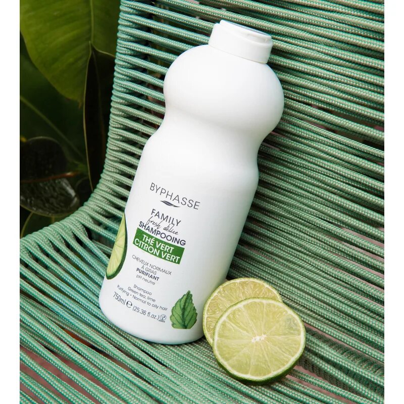 BYPHASSE Lime & Green ultrazklidňující šampon pro normální až mastné vlasy a citlivou pokožku hlavy 750 ml