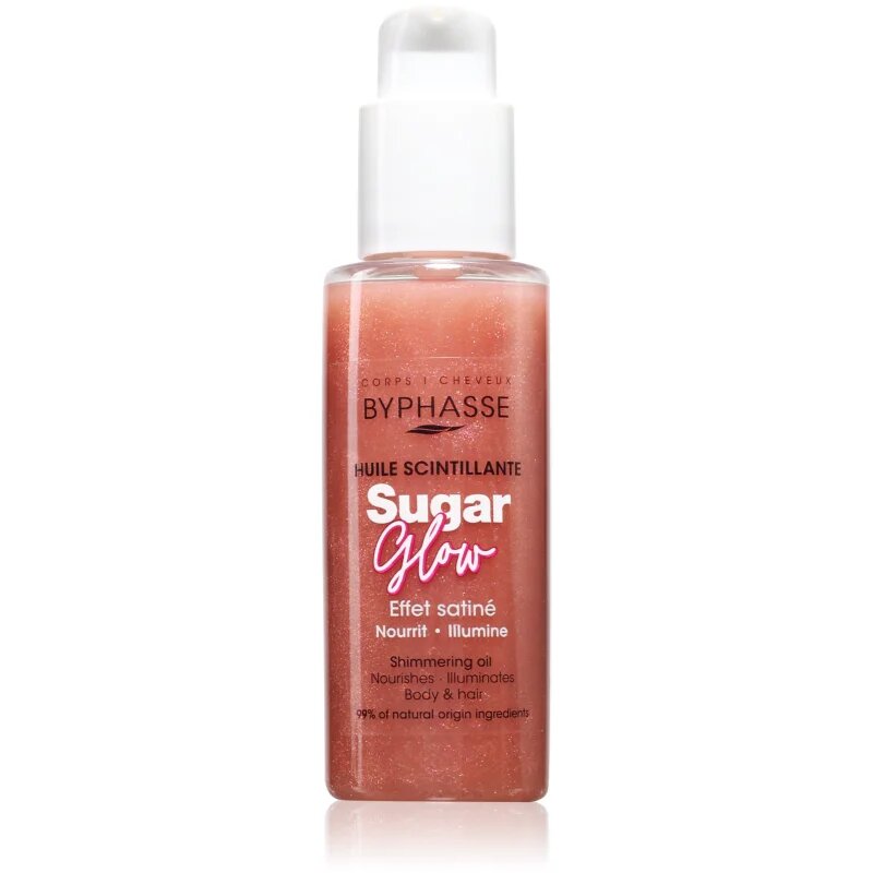 BYPHASSE Sugar Glow třpytivý olej na tělo a vlasy 100 ml