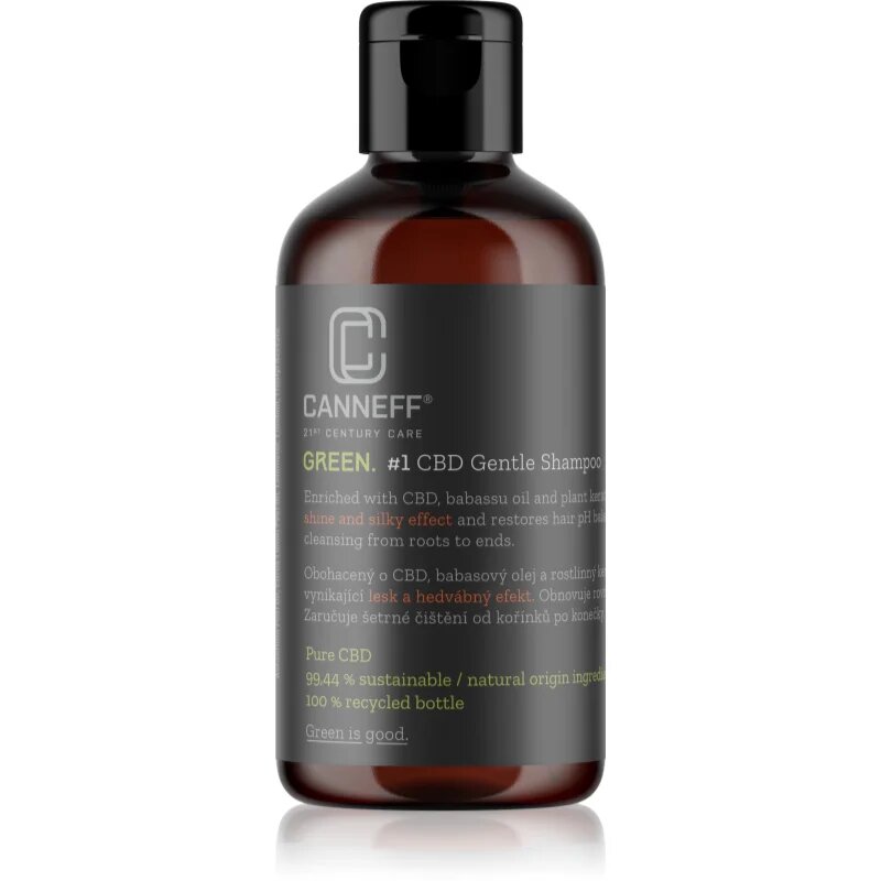 Canneff Green CBD Gentle Shampoo regenerační šampon pro lesk a hebkost vlasů 200 ml