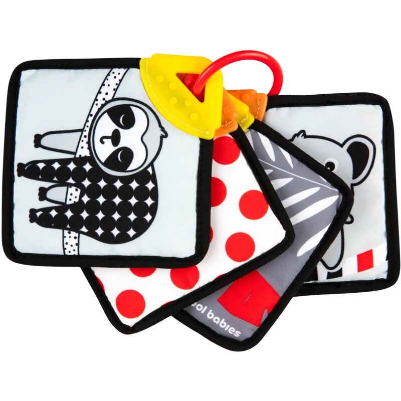 Canpol babies BabiesBoo Sensory Cards with Teether otočná knížka s kousátkem 1 ks
