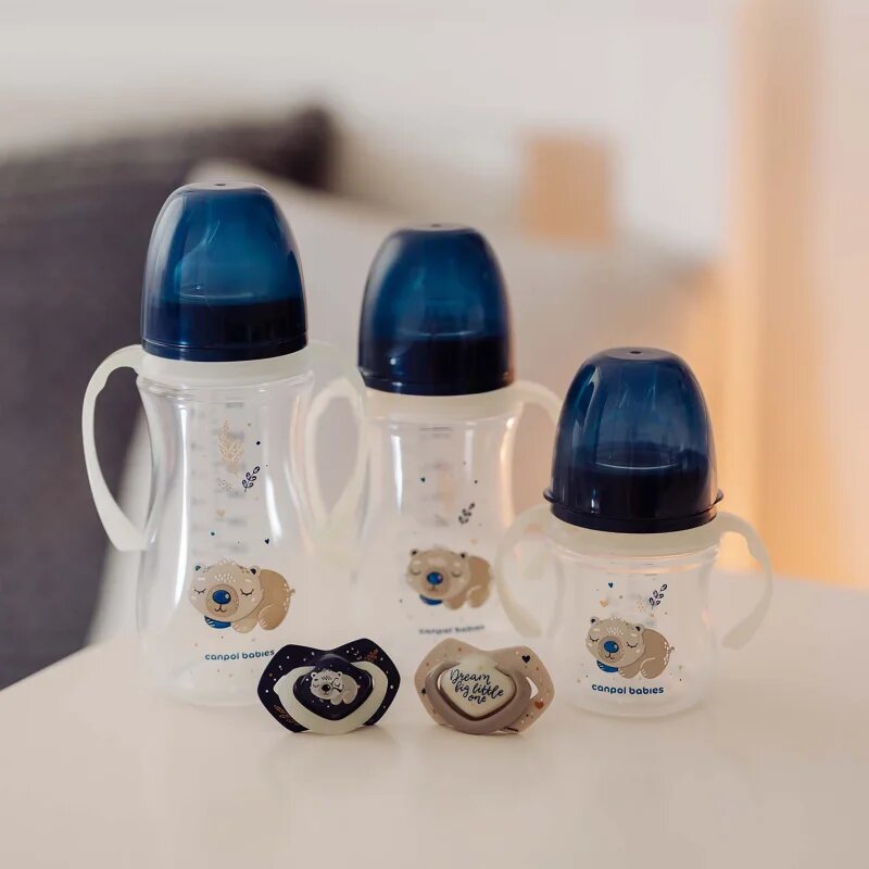 Canpol babies EasyStart Sleepy Koala 240 ml kojenecká láhev 3 m+ Blue 1 ks