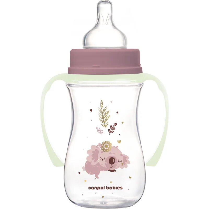 Canpol babies EasyStart Sleepy Koala 240 ml kojenecká láhev 3 m+ Pink 1 ks