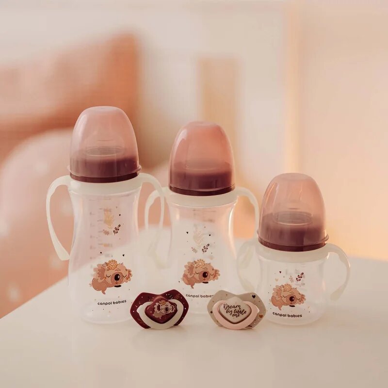 Canpol babies EasyStart Sleepy Koala 240 ml kojenecká láhev 3 m+ Pink 1 ks