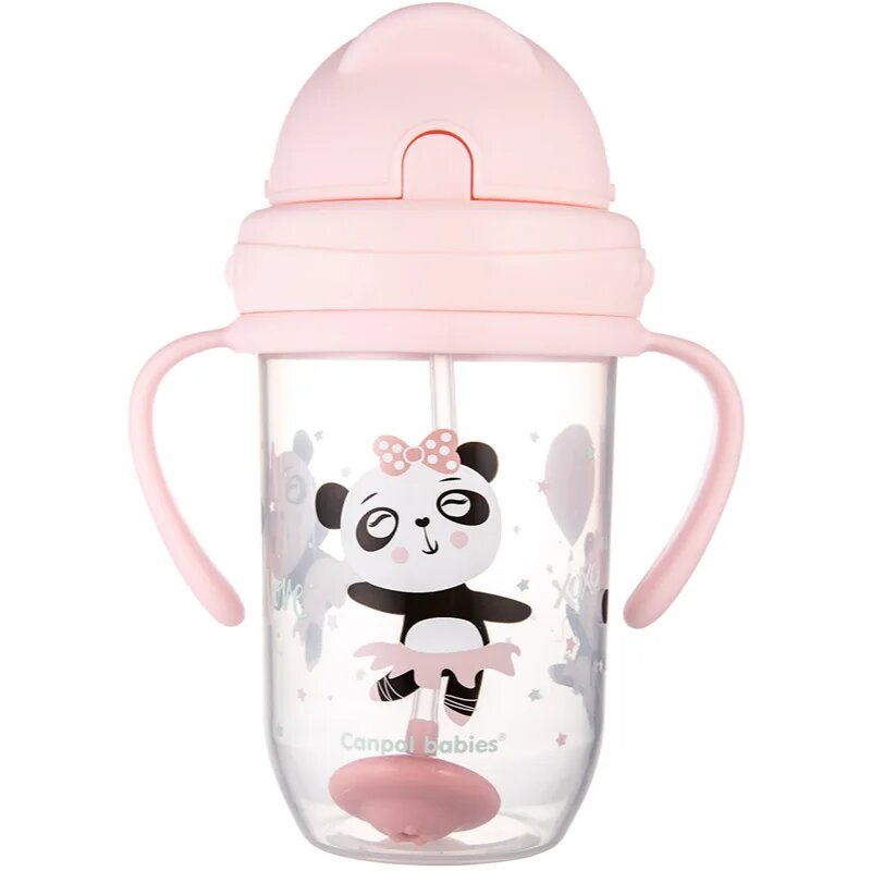 Canpol babies Exotic Animals Cup With Straw hrnek s brčkem 1 ks