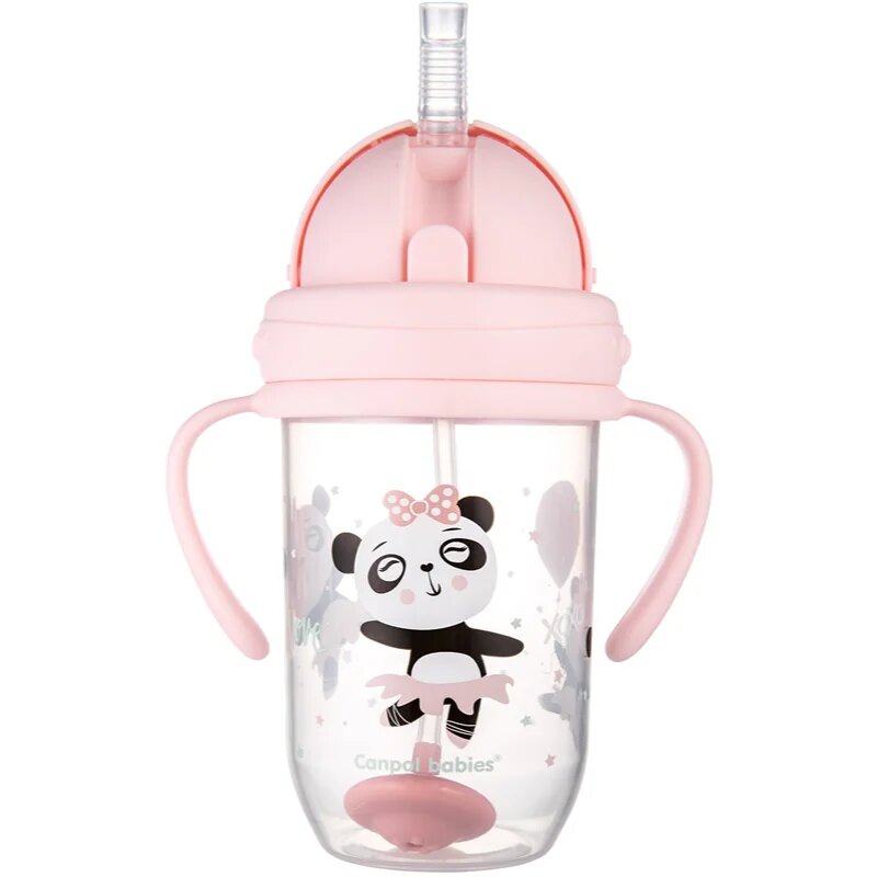 Canpol babies Exotic Animals Cup With Straw hrnek s brčkem 1 ks
