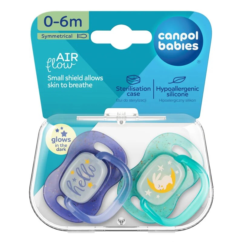 Canpol babies NIGHTGLOW Boy dudlík 0-6 m 2 ks