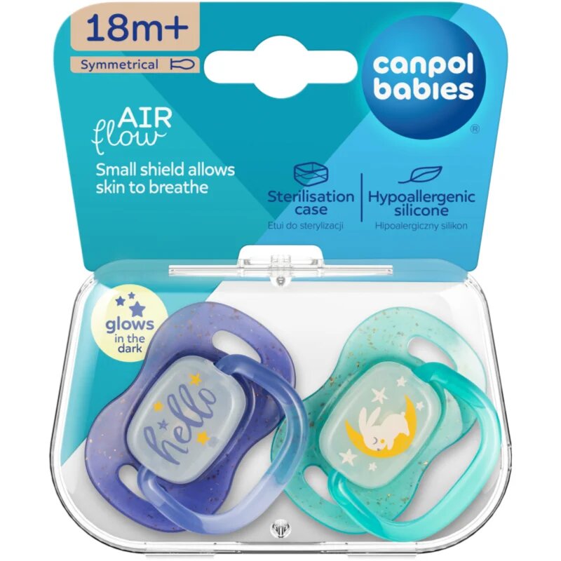 Canpol babies NIGHTGLOW Boy dudlík 18m+ 2 ks