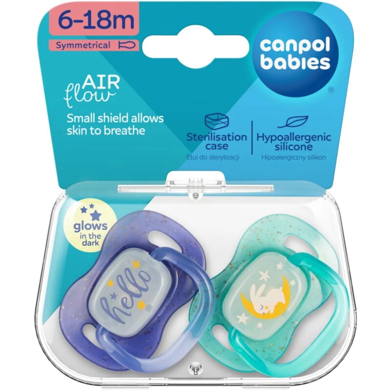 Canpol babies NIGHTGLOW Boy dudlík 6-18 m 2 ks