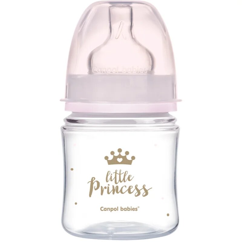 Canpol babies Royal Baby kojenecká láhev 0m+ Pink 1 ks