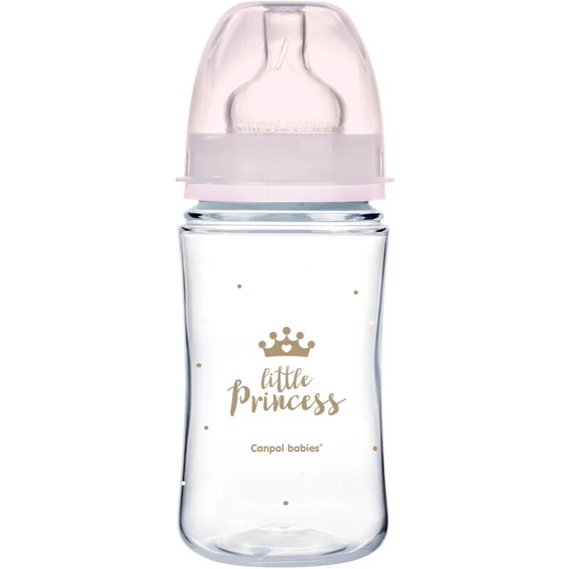 Canpol babies Royal Baby kojenecká láhev 3m+ Pink 1 ks