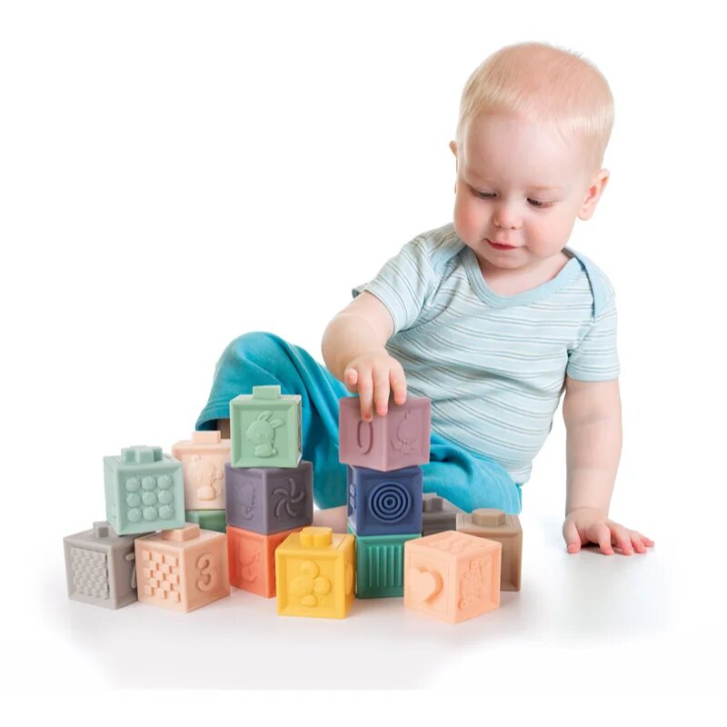 Canpol babies Small Toys měkké senzorické hrací kostky 6m+ 12 ks