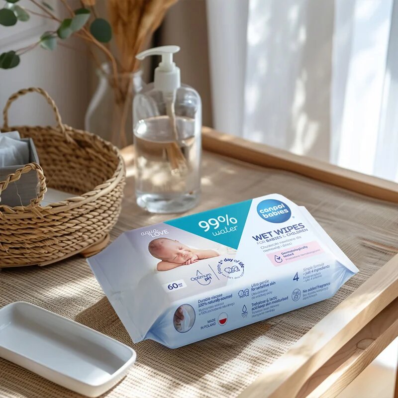 Canpol babies Wet Wipes 99% Water dětské jemné vlhčené ubrousky 60 ks