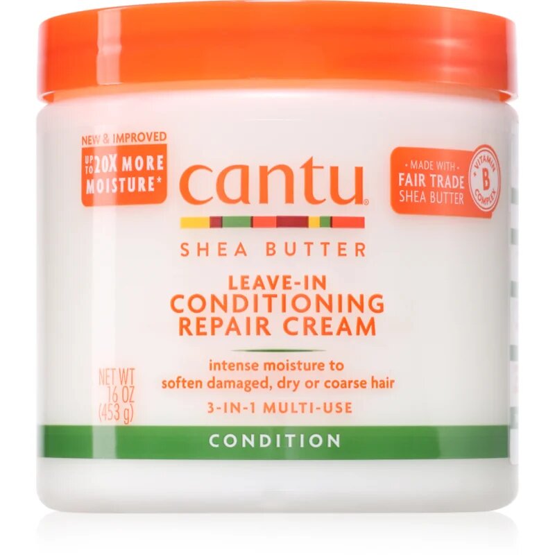 CANTU Shea Butter Leave-In Conditioning Cream bezoplachový kondicionér pro poškozené vlasy 453 g