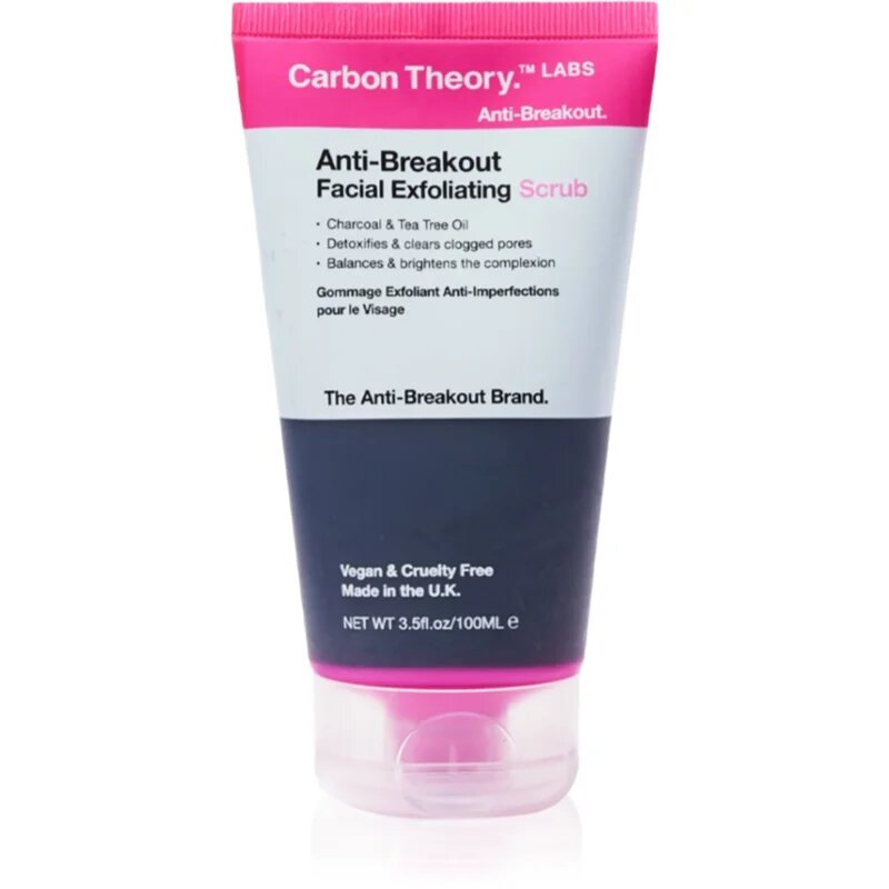 Carbon Theory Anti-Breakout Facial Exfoliating osvěžující peeling na obličej pro problematickou pleť akné 100 ml