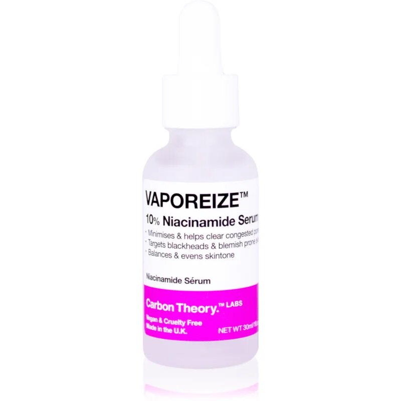 Carbon Theory Vaporeize 10% Niacinamide Serum pleťové sérum s niacinamidem a zinkem 30 ml