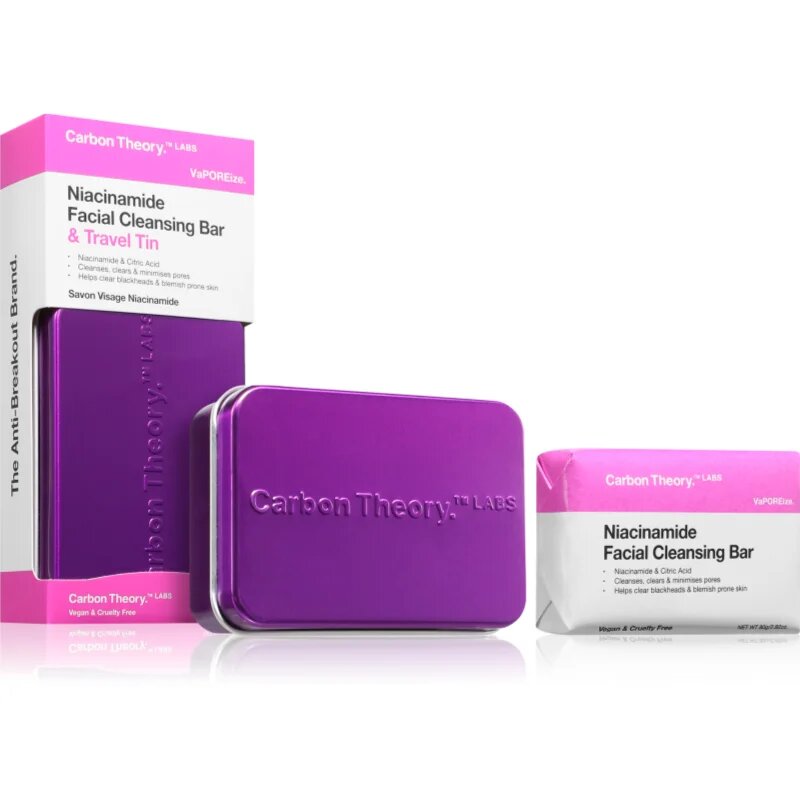 Carbon Theory Vaporeize Facial Cleansing Bar čisticí mýdlo na obličej s niacinamidem 80 g