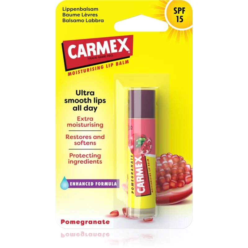 Carmex Pomegranate hydratační balzám na rty v tyčince SPF 15 4.25 g