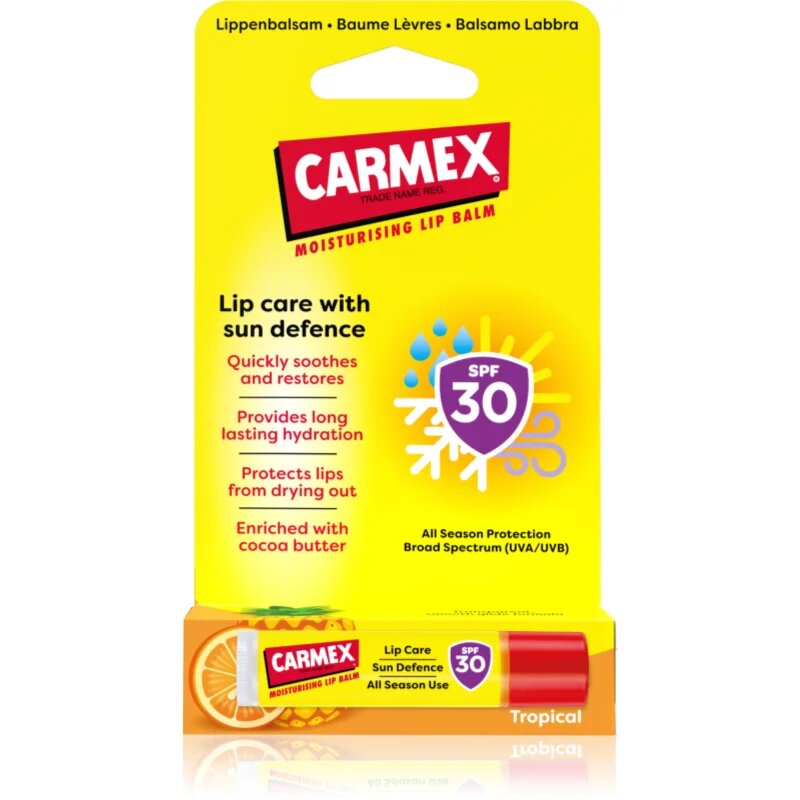 Carmex Tropical Sun Defense ochranný balzám na rty SPF 30 425 g