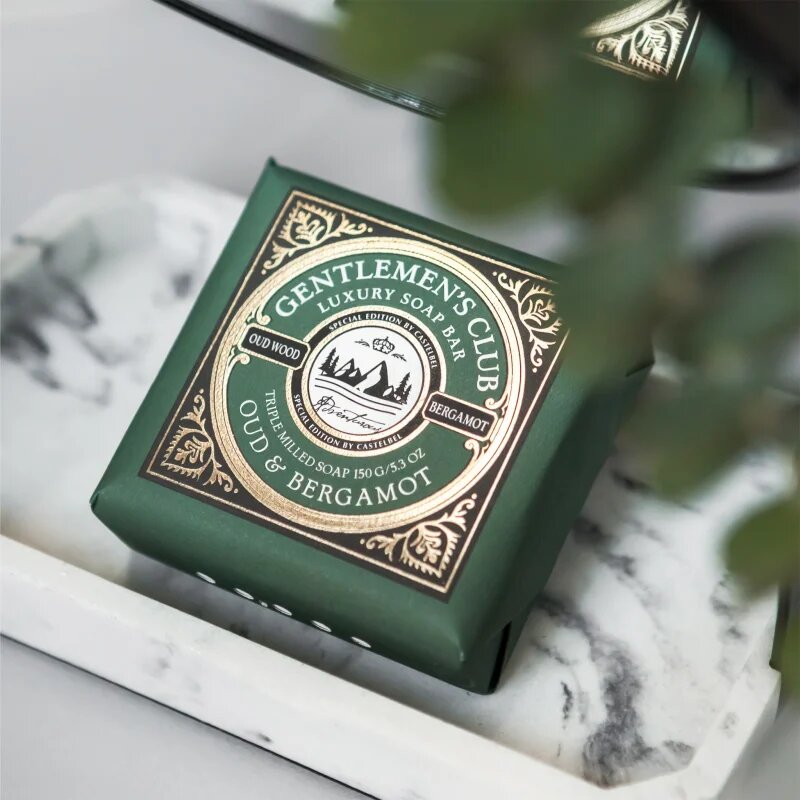 Castelbel Gentlemen's Club Oud & Bergamot luxusní tuhé mýdlo 150 g