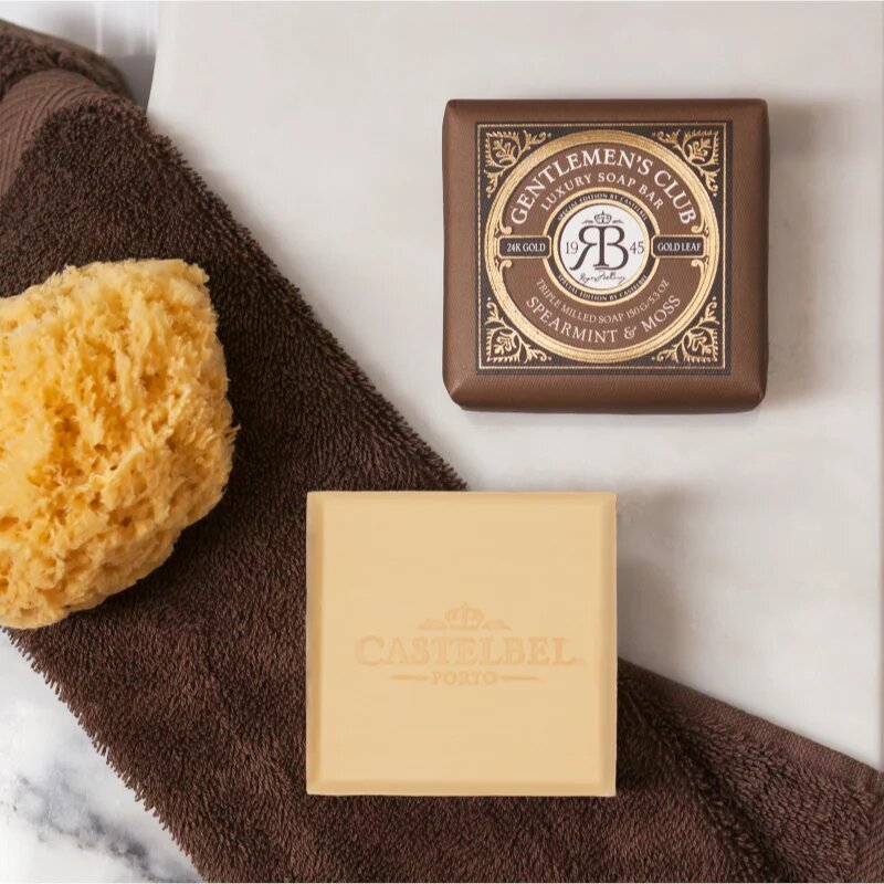 Castelbel Gentlemen's Club Spearmint & Moss luxusní tuhé mýdlo s 24karátovým zlatem 150 g