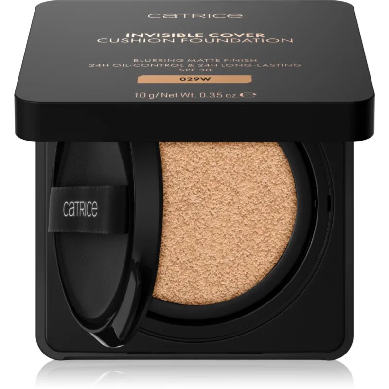 Catrice Invisible Cover Cushion Foundation matující make-up v houbičce SPF 30 odstín 029W 10 g