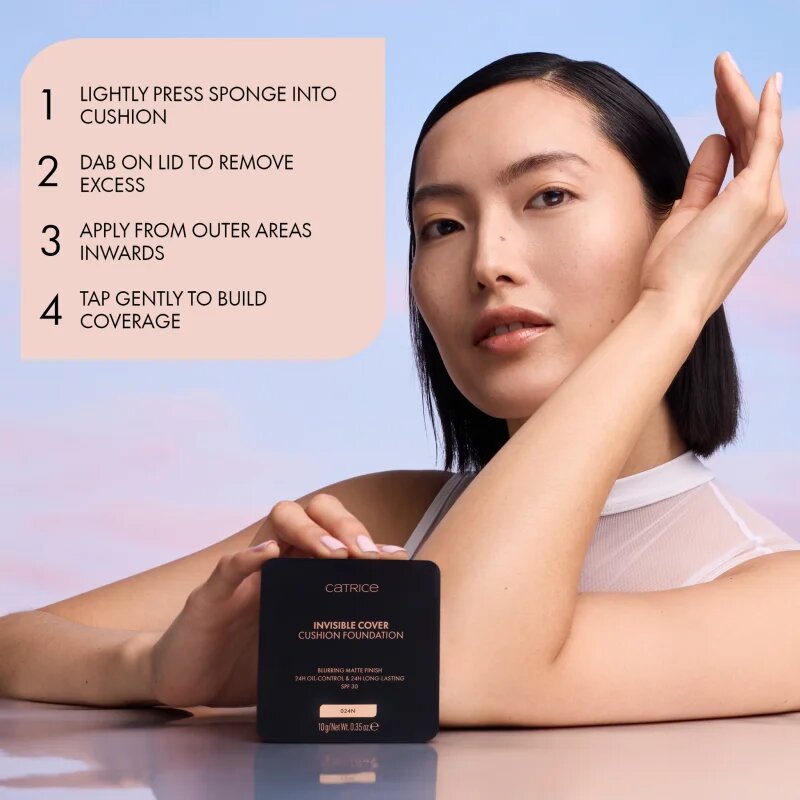 Catrice Invisible Cover Cushion Foundation matující make-up v houbičce SPF 30 odstín 036W 10 g