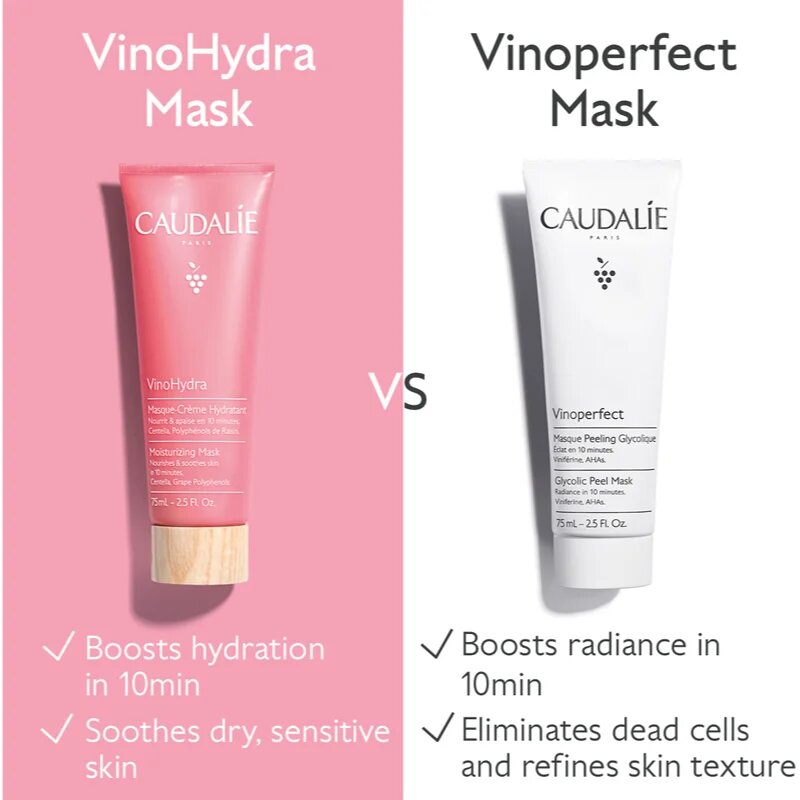 Caudalie VinoHydra Moisturizing Mask hydratační maska s vyživujícím účinkem 75 ml