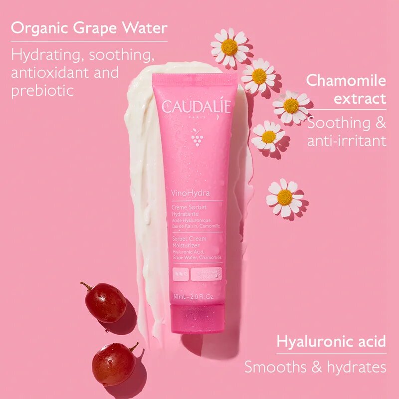 Caudalie VinoHydra Sorbet Cream Moisturizer hydratační gel krém pro citlivou pleť 60 ml