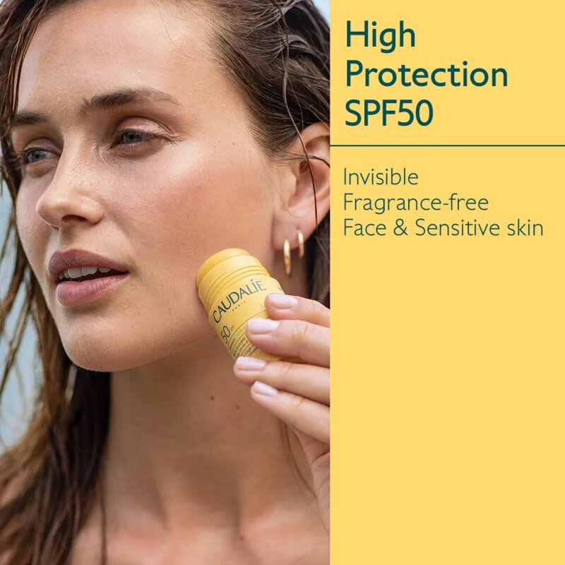 Caudalie Vinosun ochranná péče proti slunečnímu záření na obličej a citlivá místa SPF 50 15 g