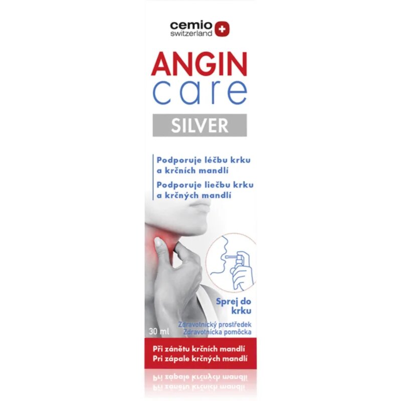 Cemio Angin Care Silver ústní sprej při bolestech v krku 30 ml
