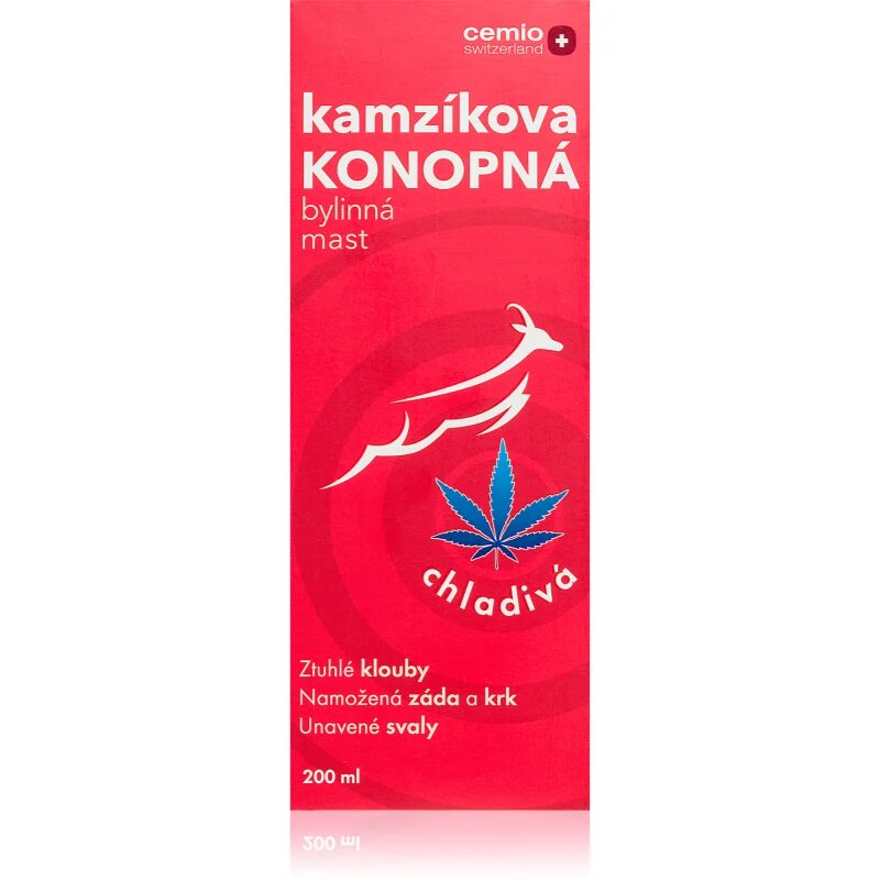 Cemio Kamzíkova konopná mast chladivá bylinná mast s chladivým účinkem 200 ml