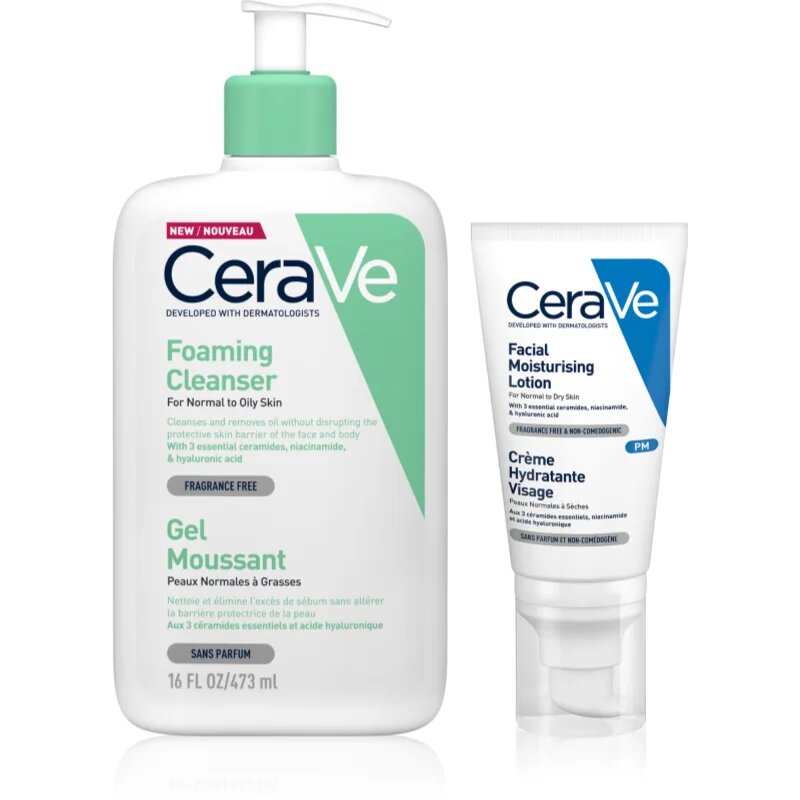CeraVe Cleansers Foaming Cleanser sada pro normální až mastnou pleť
