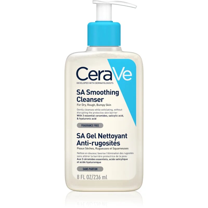 CeraVe Cleansers SA Smoothing Cleanser čisticí a zjemňující gel pro suchou pleť 236 ml