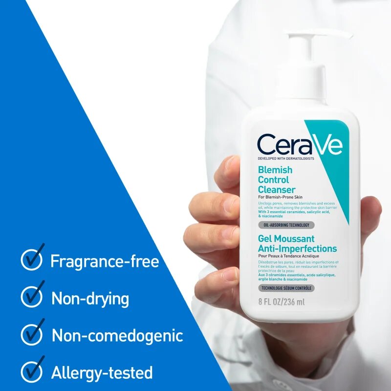 CeraVe Control Cleanser & Retinol Serum Duo komplexní péče proti nedokonalostem aknózní pleti