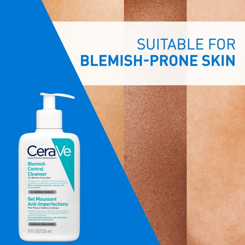 CeraVe Control Cleanser & Retinol Serum Duo komplexní péče proti nedokonalostem aknózní pleti