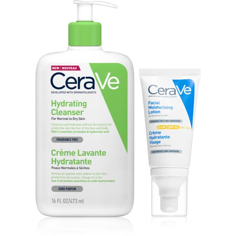 CeraVe Hydrating Cleanser sada pro hydrataci a vypnutí pokožky