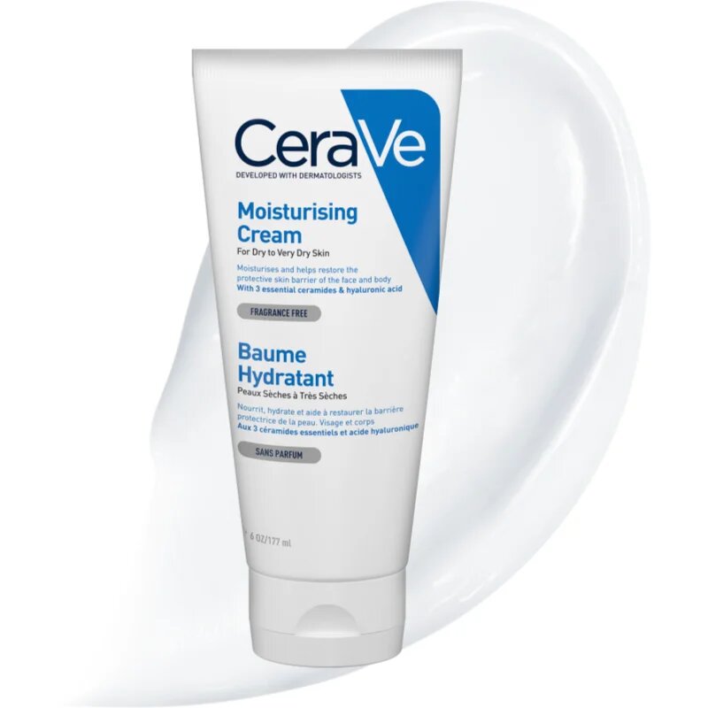 CeraVe Moisturizers hydratační krém na obličej a tělo pro suchou až velmi suchou pokožku 177 ml