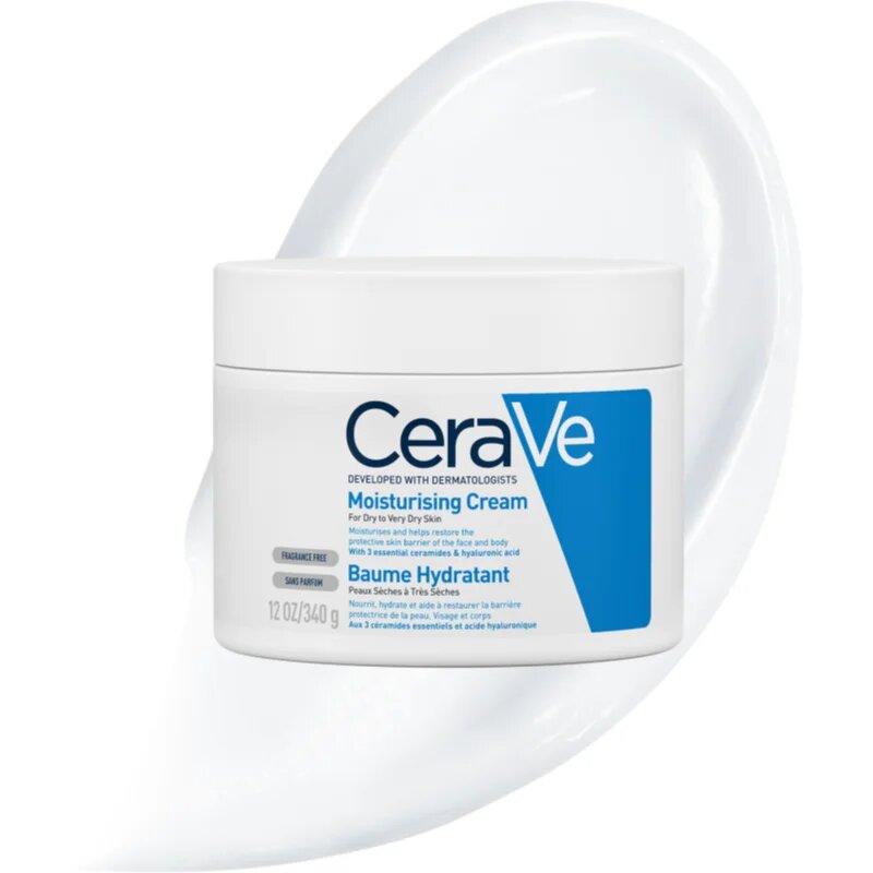CeraVe Moisturizers hydratační krém na obličej a tělo pro suchou až velmi suchou pokožku 340 g